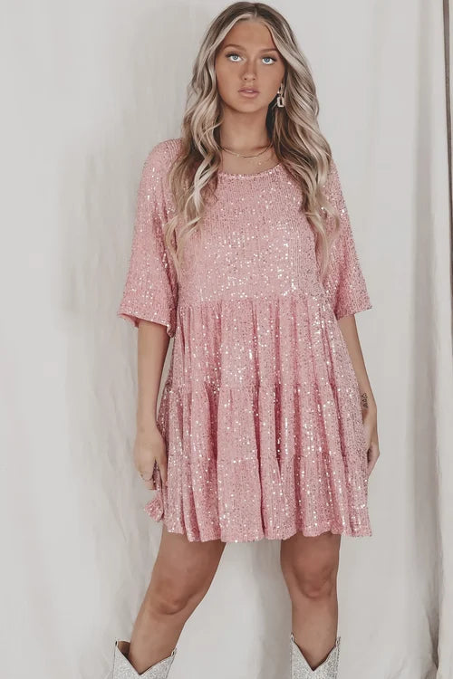 Comfy Sequins baby doll dress