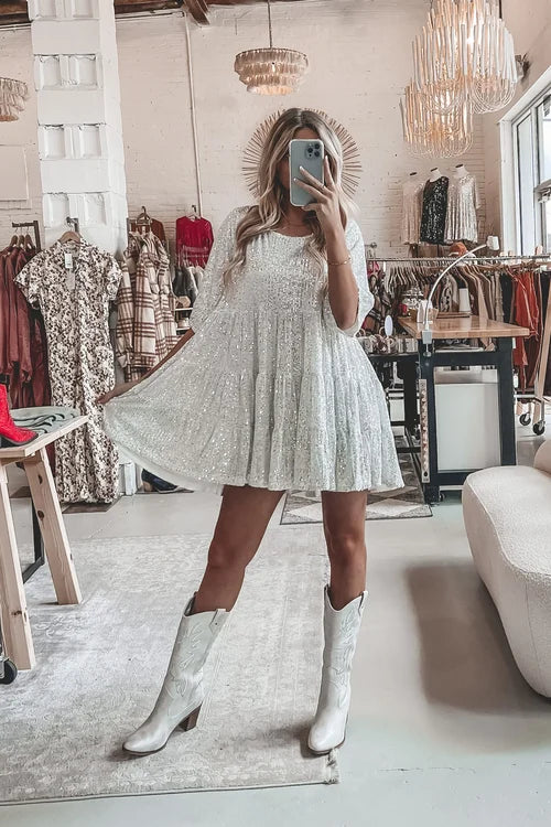 Comfy Sequins baby doll dress